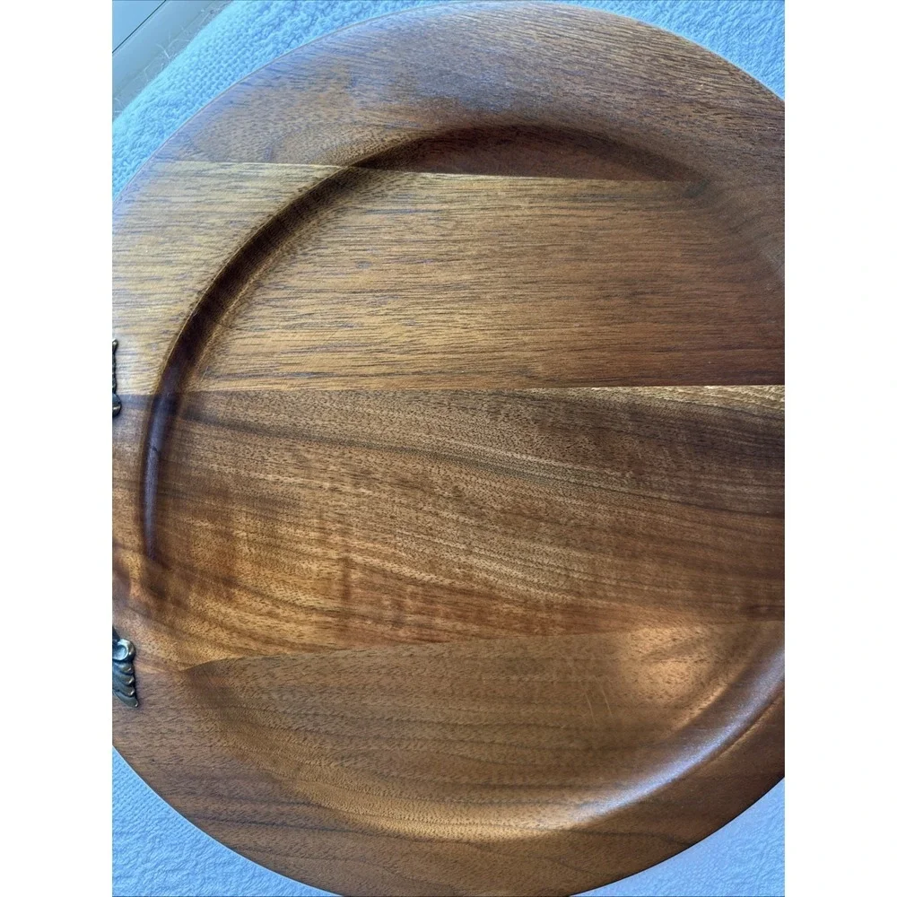 VTG Ozark Black Walnut Serving Plate with Handles 12